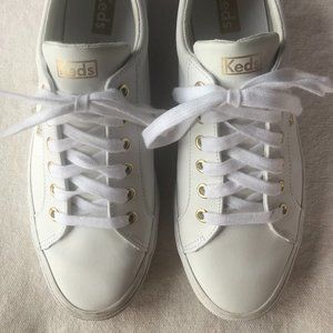 Ked's White Leather Sneakers